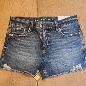 NWT American Eagle Outfitters Exboyfriend Low Rise Blue Jean Shorts